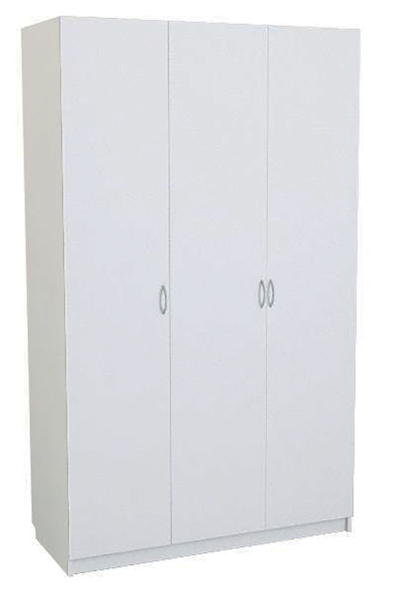 Шкаф 3-дверный белый, 133 см